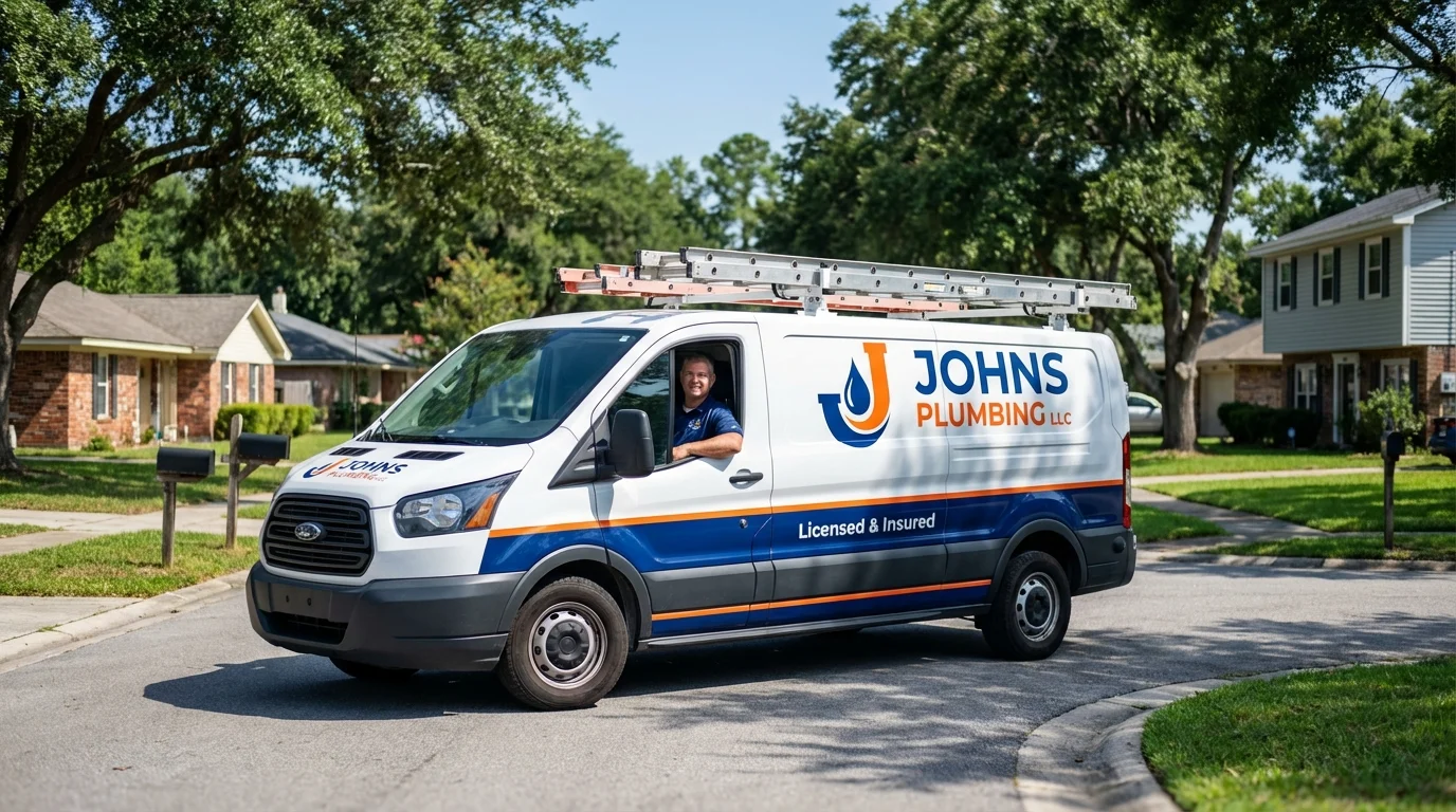 Johns Plumbing LLC service van in Norris City, IL
