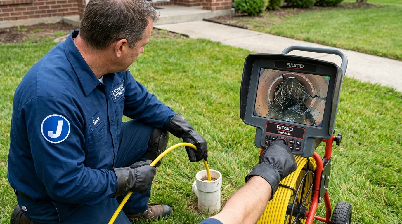 Sewer camera inspection being performed by Johns Plumbing LLC in Norris City